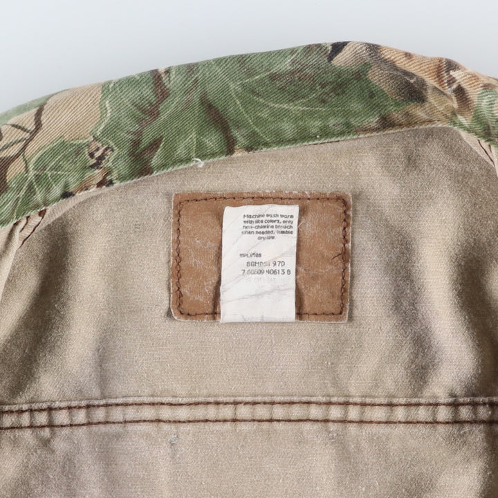 Vintage 90'S Wrangler Realtree Camo Trucker-Style Cotton Jacket, Made in USA, Men's XL cotton Khaki type sage green Vintage Second Hand
