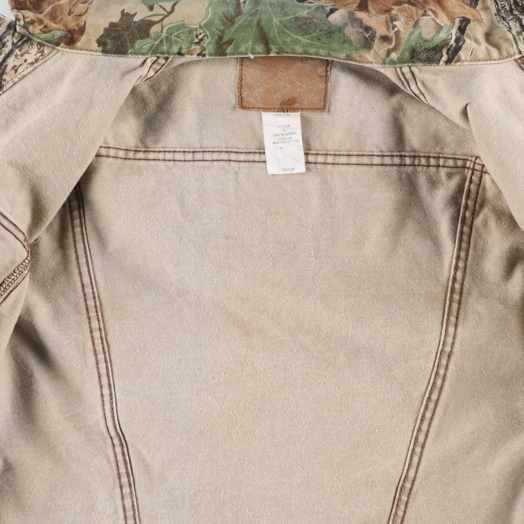 Vintage 90'S Wrangler Realtree Camo Trucker-Style Cotton Jacket, Made in USA, Men's XL cotton Khaki type sage green Vintage Second Hand