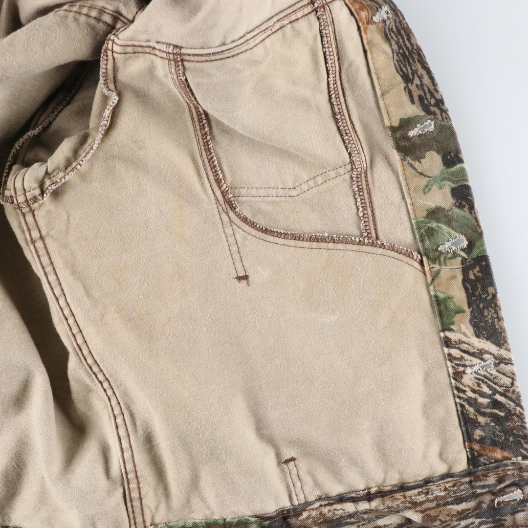 Vintage 90'S Wrangler Realtree Camo Trucker-Style Cotton Jacket, Made in USA, Men's XL cotton Khaki type sage green Vintage Second Hand