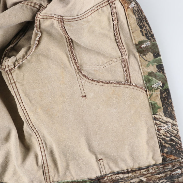 Vintage 90'S Wrangler Realtree Camo Trucker-Style Cotton Jacket, Made in USA, Men's XL cotton Khaki type sage green Vintage Second Hand