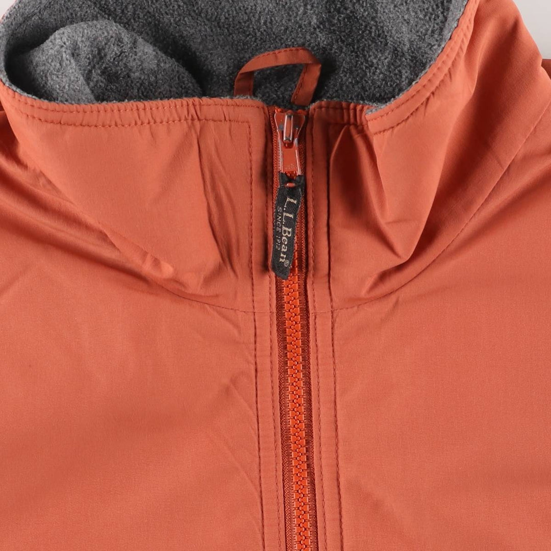 90'S LLBean Warm-up Jacket, padded puffer jacket, men's size M polyester orange type Vintage Second Hand