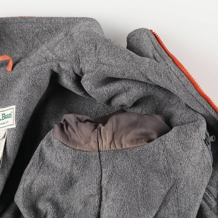 90'S LLBean Warm-up Jacket, padded puffer jacket, men's size M polyester orange type Vintage Second Hand