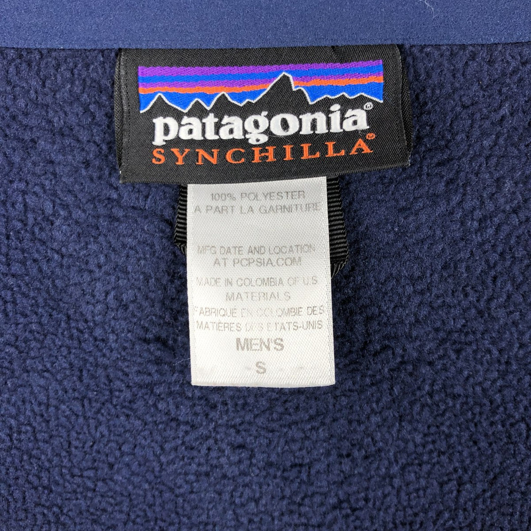 Patagonia Simple Synchilla Fleece Jacket (25098FA14), Men's Size Small polyester Navy blue Vintage Second Hand