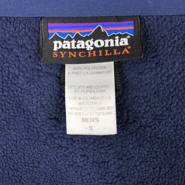 Patagonia Simple Synchilla Fleece Jacket (25098FA14), Men's Size Small polyester Navy blue Vintage Second Hand