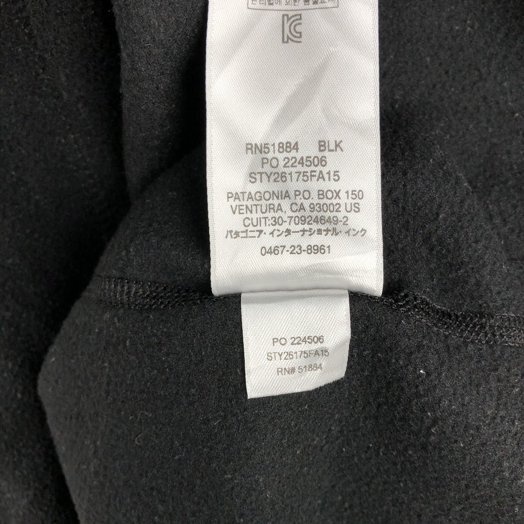 Patagonia Micro D Pullover 26175FA15 Half-Zip Fleece Pullover, Men's XL polyester black type Vintage Second Hand