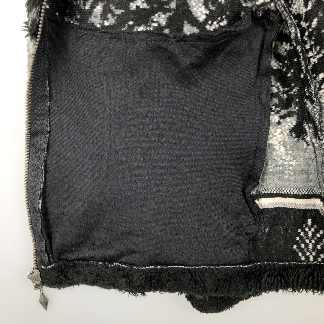 BLACK DIAMOND Eagle Pattern Fleece Jacket, Made in USA, Men's Size Medium unclear pale white type Vintage Second Hand