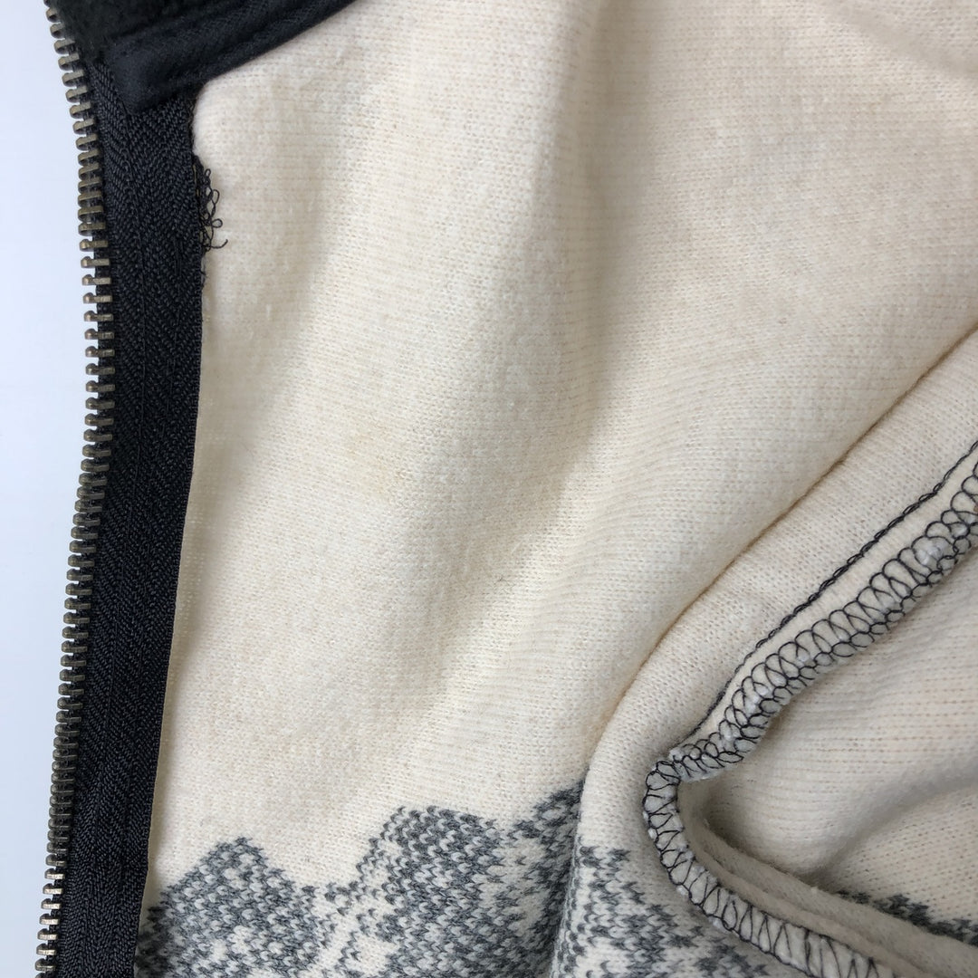 BLACK DIAMOND Eagle Pattern Fleece Jacket, Made in USA, Men's Size Medium unclear pale white type Vintage Second Hand