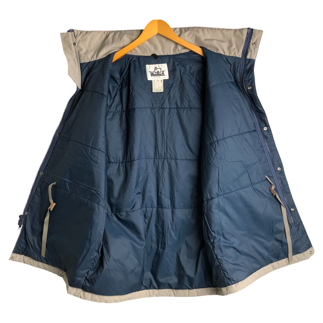 1970'S WOOLRICH padded mountain jacket, shell jacket, puffer jacket, made in the USA, men's size XL polyester gray type Vintage Second Hand
