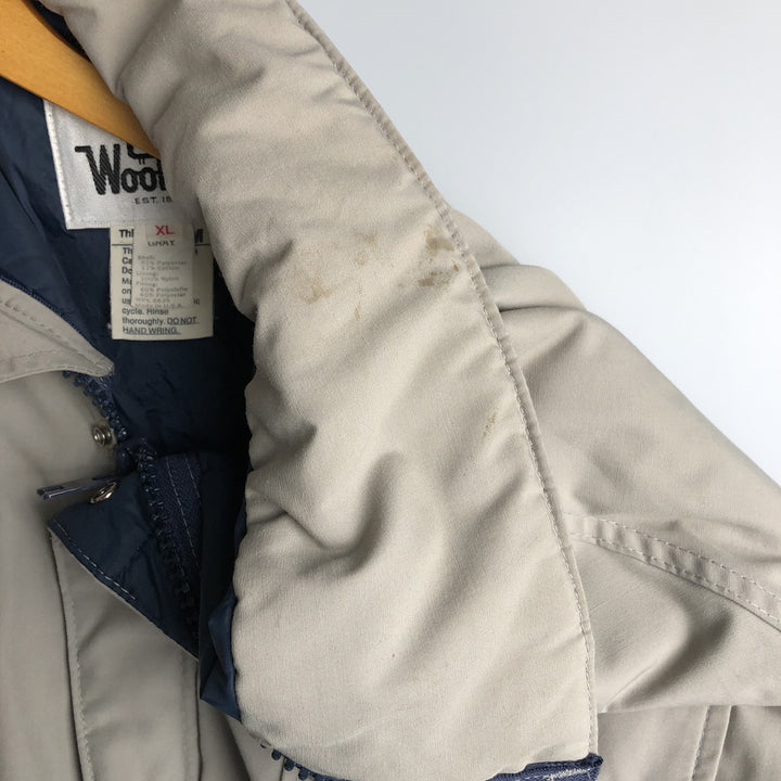 1970'S WOOLRICH padded mountain jacket, shell jacket, puffer jacket, made in the USA, men's size XL polyester gray type Vintage Second Hand