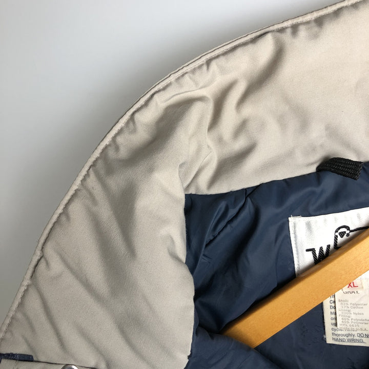 1970'S WOOLRICH padded mountain jacket, shell jacket, puffer jacket, made in the USA, men's size XL polyester gray type Vintage Second Hand