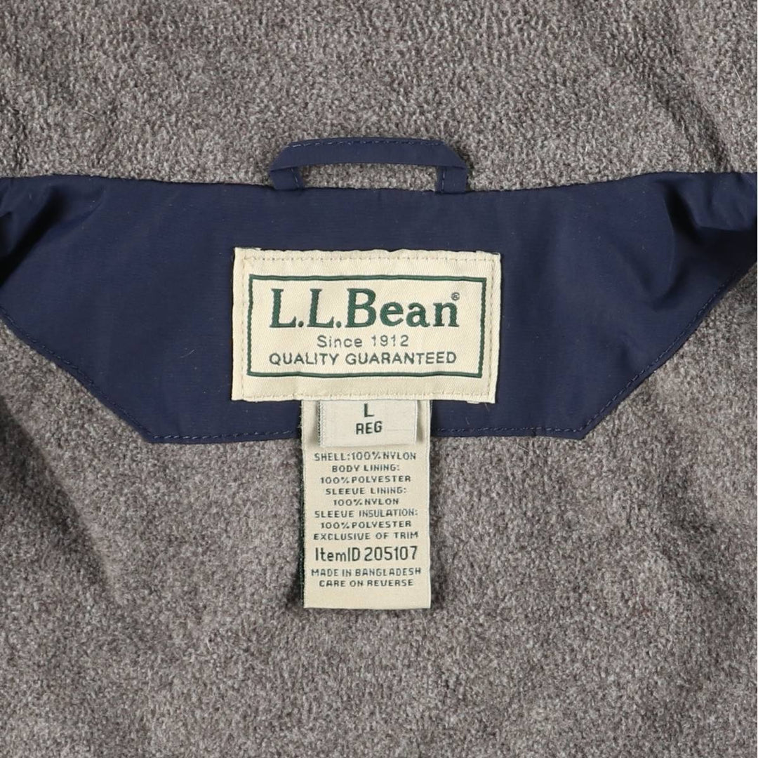 90s-00'S LLBean Men's Padded Puffer Jacket, Size L Nylon navy blue type Vintage Second Hand