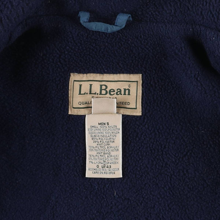 90s-00'S LLBean padded puffer jacket, men's size S Nylon blue type Vintage Second Hand