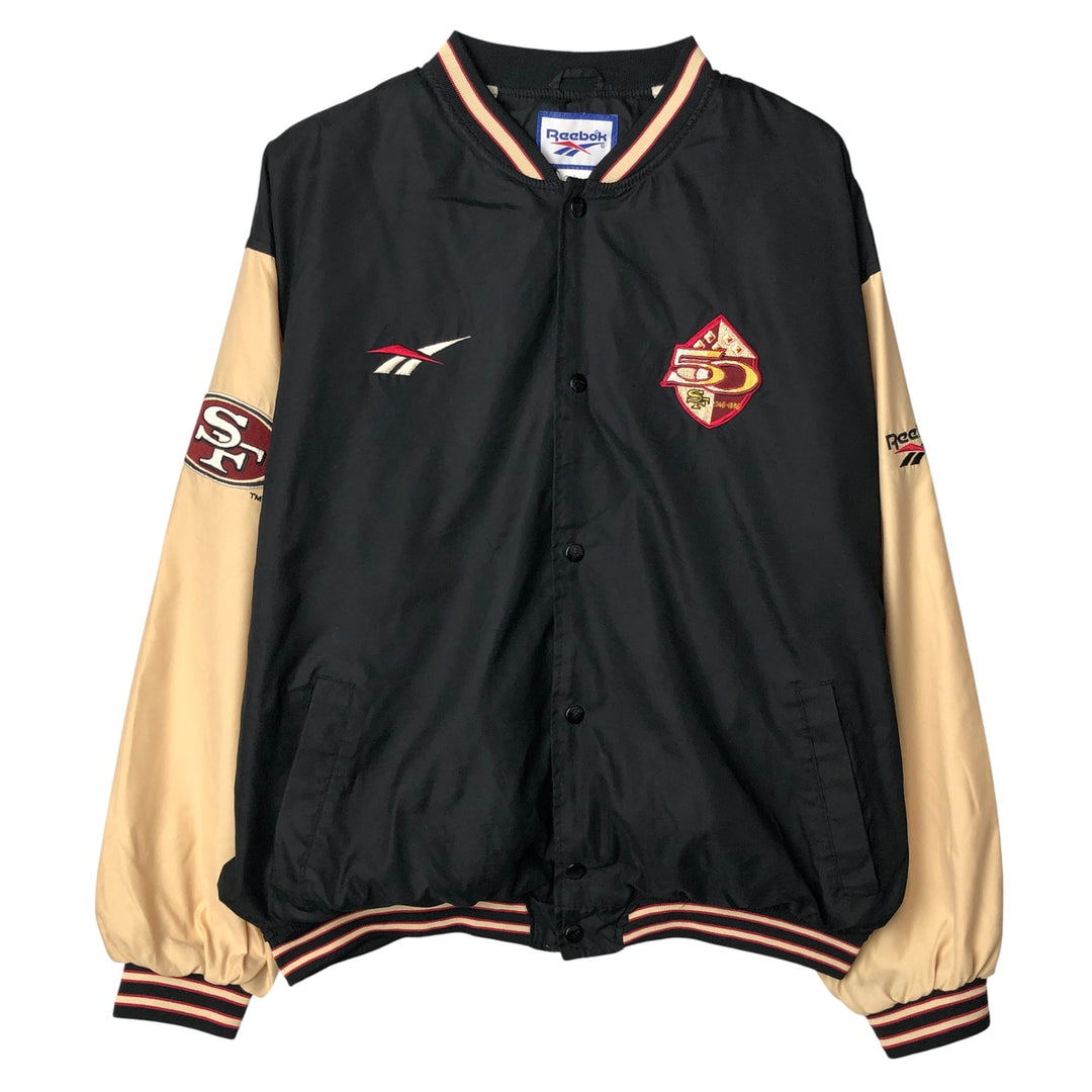 90'S Reebok NFL San Francisco 49ers Stadium Jacket, Men's Size L polyester black type Vintage Second Hand