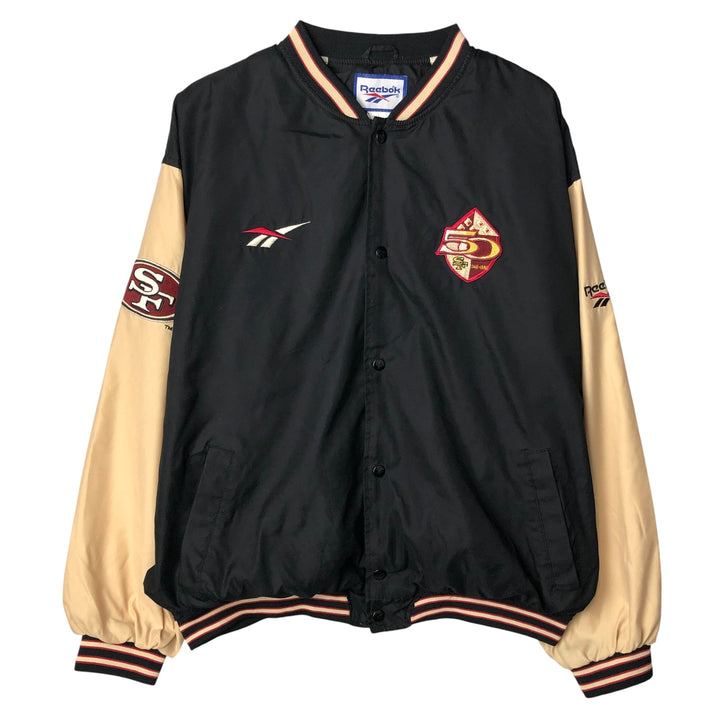 90'S Reebok NFL San Francisco 49ers Stadium Jacket, Men's Size L polyester black type Vintage Second Hand