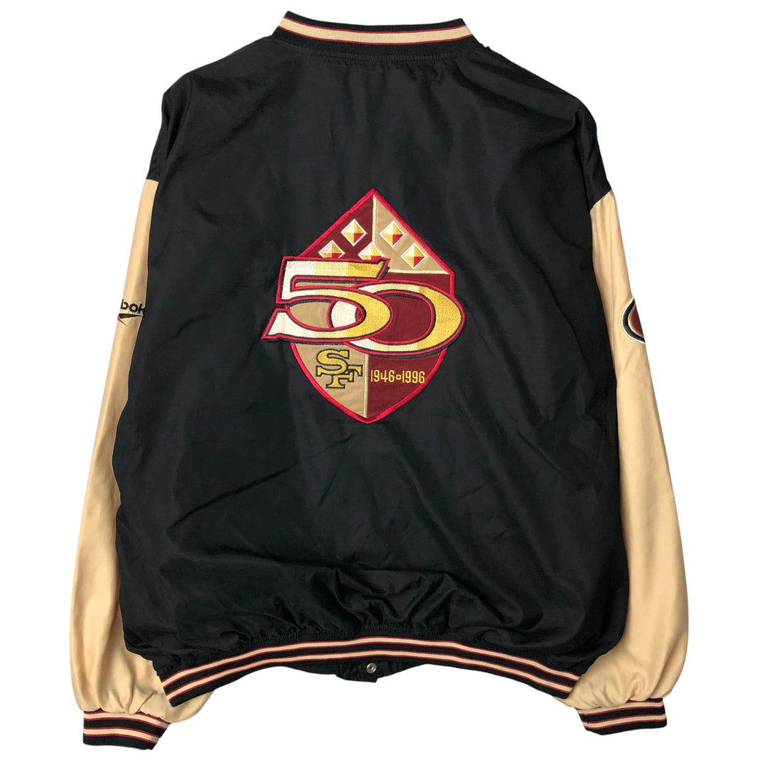 90'S Reebok NFL San Francisco 49ers Stadium Jacket, Men's Size L polyester black type Vintage Second Hand