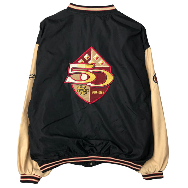 90'S Reebok NFL San Francisco 49ers Stadium Jacket, Men's Size L polyester black type Vintage Second Hand