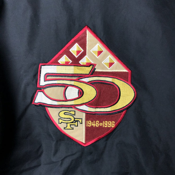 90'S Reebok NFL San Francisco 49ers Stadium Jacket, Men's Size L polyester black type Vintage Second Hand