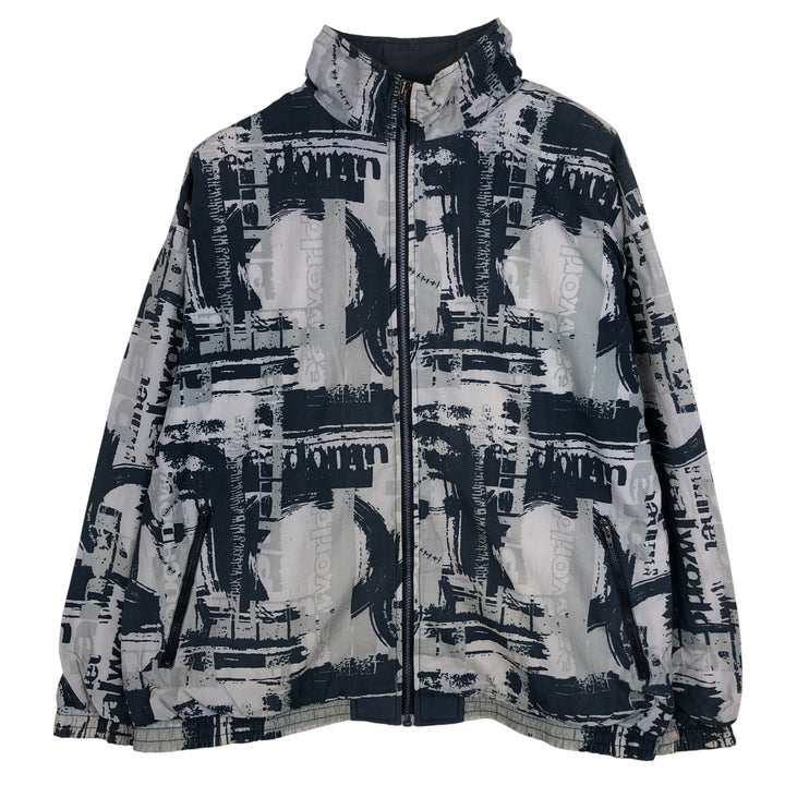 90'S Reebok all-over print windbreaker, men's size L, vintage unclear gray type Vintage Second Hand
