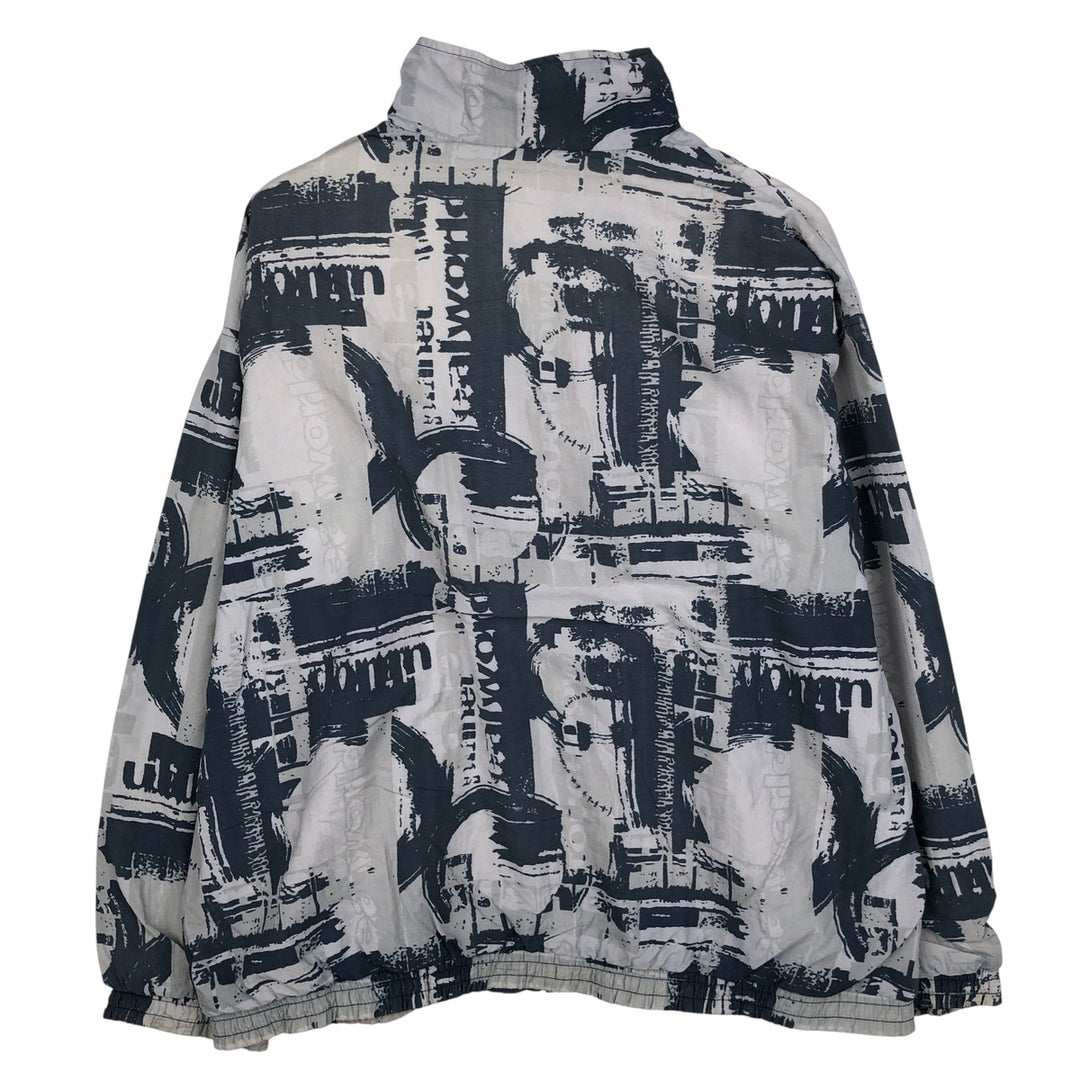 90'S Reebok all-over print windbreaker, men's size L, vintage unclear gray type Vintage Second Hand