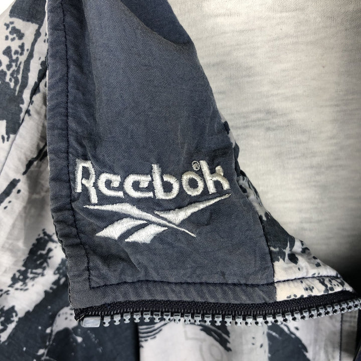 90'S Reebok all-over print windbreaker, men's size L, vintage unclear gray type Vintage Second Hand
