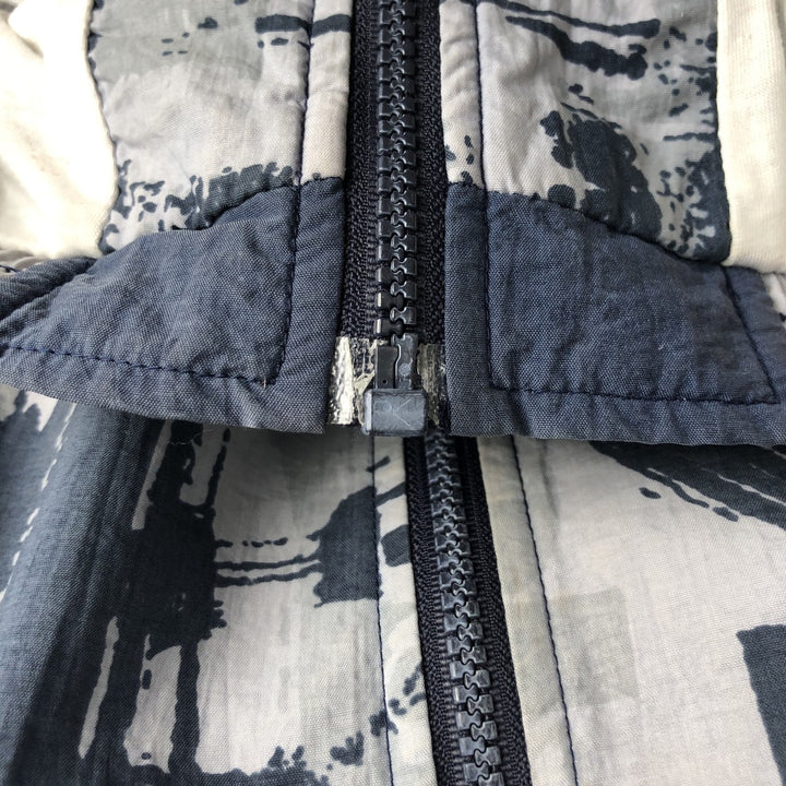 90'S Reebok all-over print windbreaker, men's size L, vintage unclear gray type Vintage Second Hand