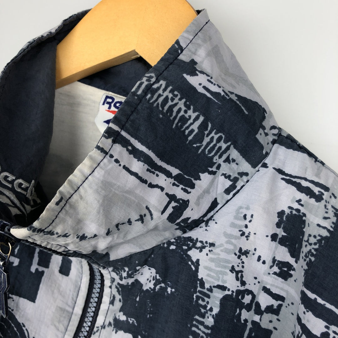 90'S Reebok all-over print windbreaker, men's size L, vintage unclear gray type Vintage Second Hand
