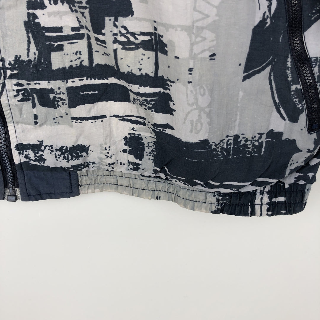 90'S Reebok all-over print windbreaker, men's size L, vintage unclear gray type Vintage Second Hand