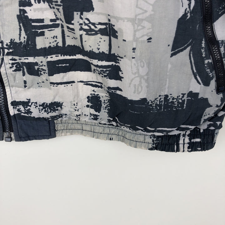 90'S Reebok all-over print windbreaker, men's size L, vintage unclear gray type Vintage Second Hand