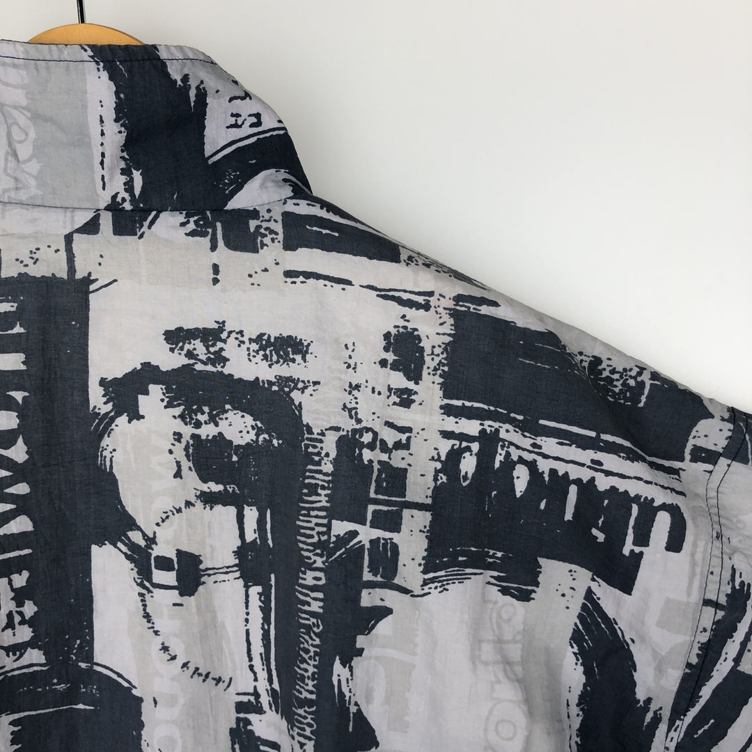 90'S Reebok all-over print windbreaker, men's size L, vintage unclear gray type Vintage Second Hand