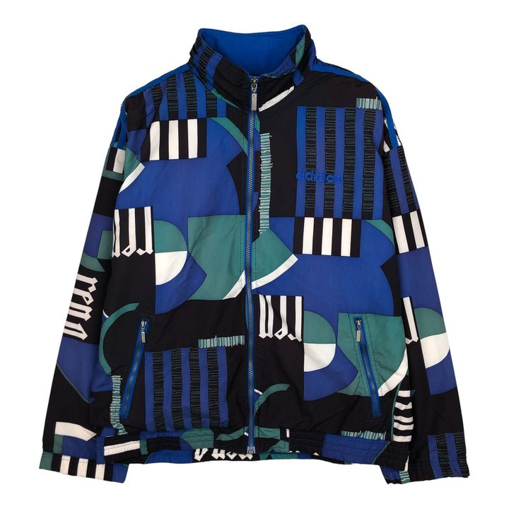 Vintage 1980'S Adidas all-over print windbreaker, size L, men's polyester blue type Vintage Second Hand