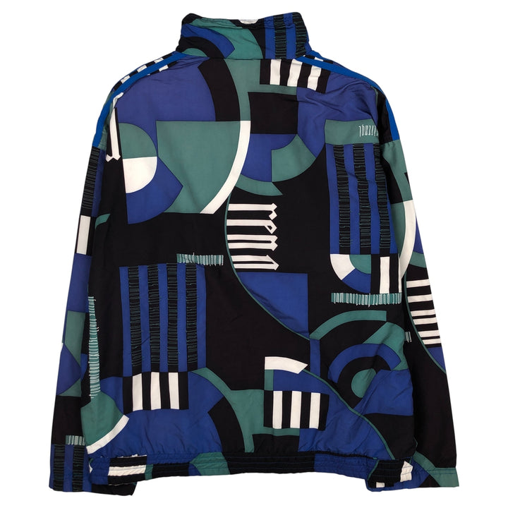 Vintage 1980'S Adidas all-over print windbreaker, size L, men's polyester blue type Vintage Second Hand