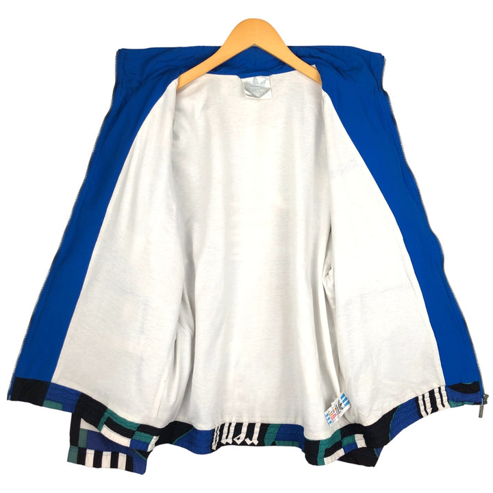 Vintage 1980'S Adidas all-over print windbreaker, size L, men's polyester blue type Vintage Second Hand