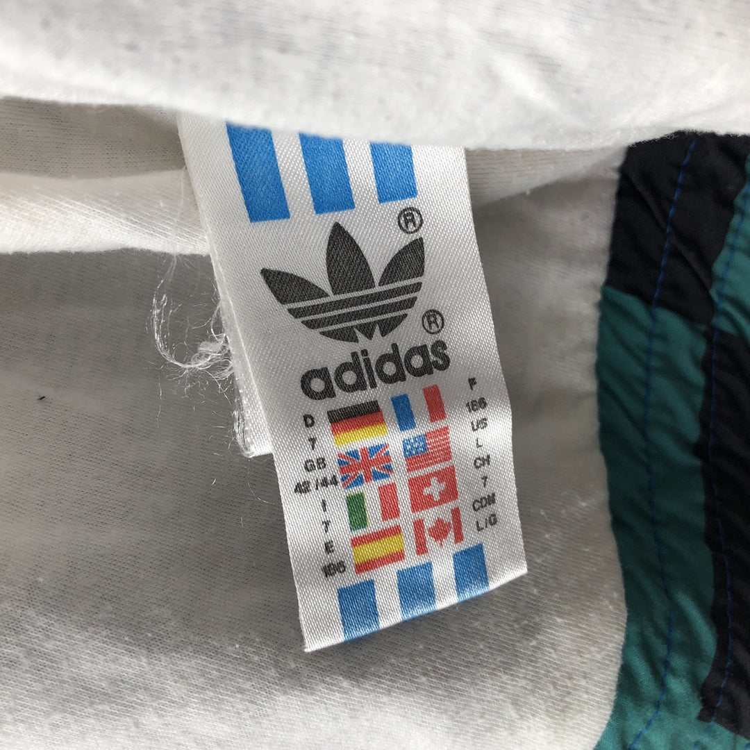 Vintage 1980'S Adidas all-over print windbreaker, size L, men's polyester blue type Vintage Second Hand
