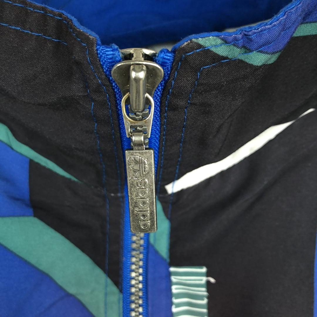 Vintage 1980'S Adidas all-over print windbreaker, size L, men's polyester blue type Vintage Second Hand