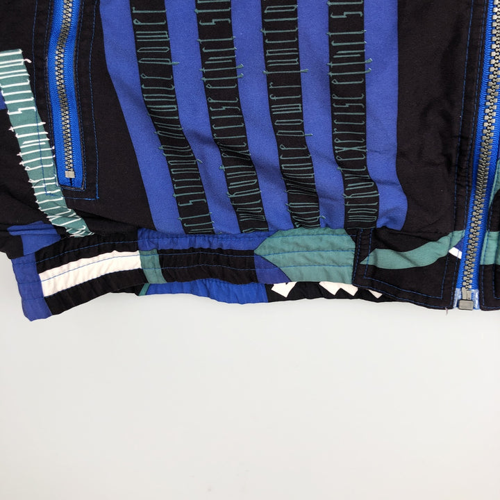 Vintage 1980'S Adidas all-over print windbreaker, size L, men's polyester blue type Vintage Second Hand