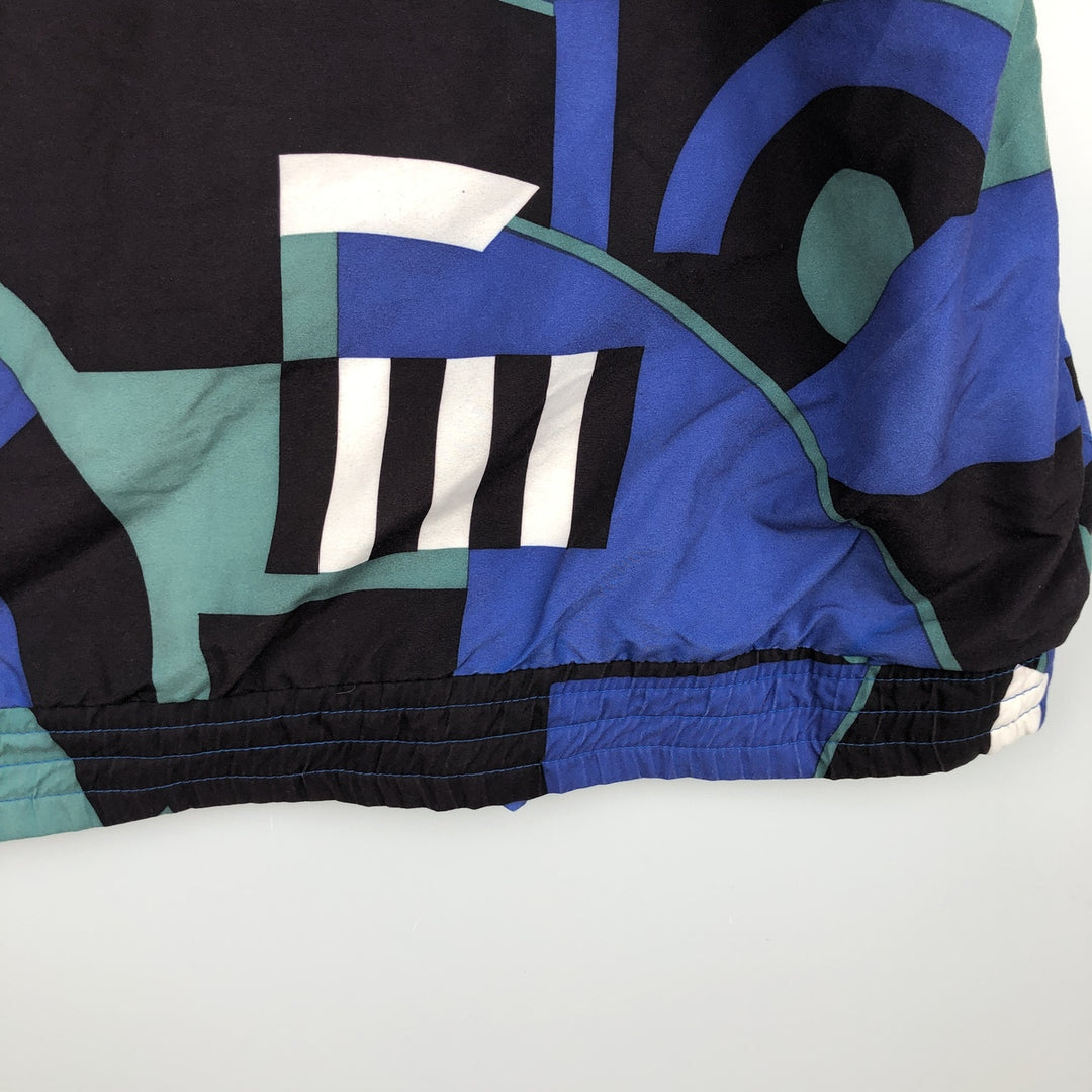 Vintage 1980'S Adidas all-over print windbreaker, size L, men's polyester blue type Vintage Second Hand