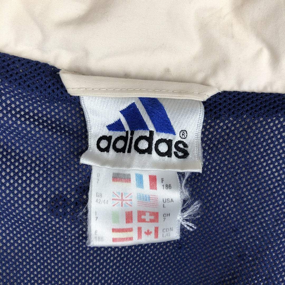 90'S Adidas Windbreaker Men's Size L Vintage polyester white type Vintage Second Hand
