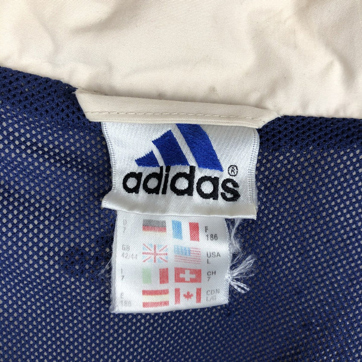 90'S Adidas Windbreaker Men's Size L Vintage polyester white type Vintage Second Hand