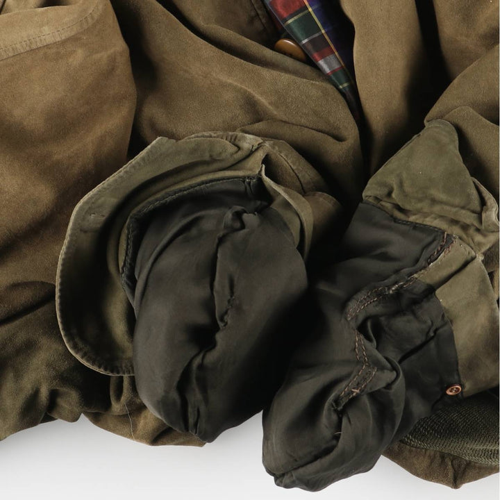 Vintage Balster Jacket, Suede Leather Blouson, Men's Size L Genuine Leather Suede Leather Khaki type Vintage Second Hand