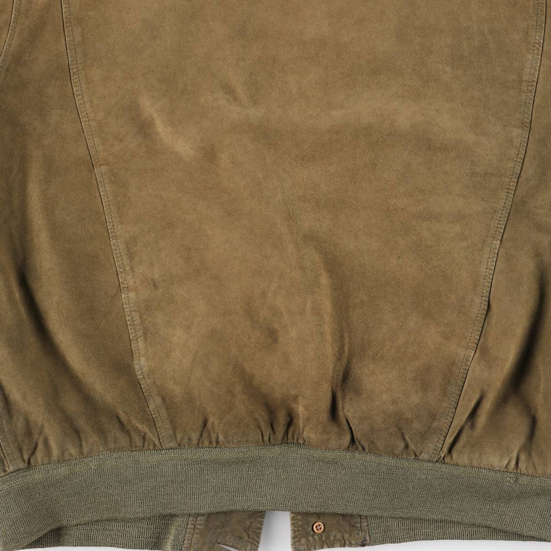 Vintage Balster Jacket, Suede Leather Blouson, Men's Size L Genuine Leather Suede Leather Khaki type Vintage Second Hand