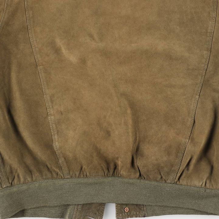 Vintage Balster Jacket, Suede Leather Blouson, Men's Size L Genuine Leather Suede Leather Khaki type Vintage Second Hand