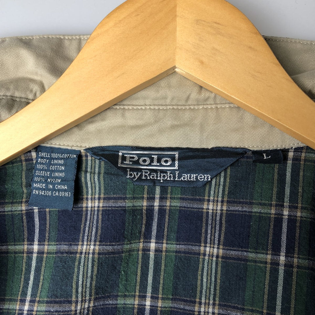 Ralph Lauren POLO by Ralph Lauren Swing Top Sports Jacket Men's L size cotton Beige type Vintage Second Hand