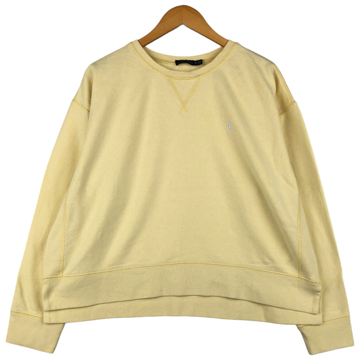 Ralph Lauren POLO RALPH LAUREN One-point logo sweatshirt, sweatshirt, men's XL size cotton lemon yellow Vintage Second Hand