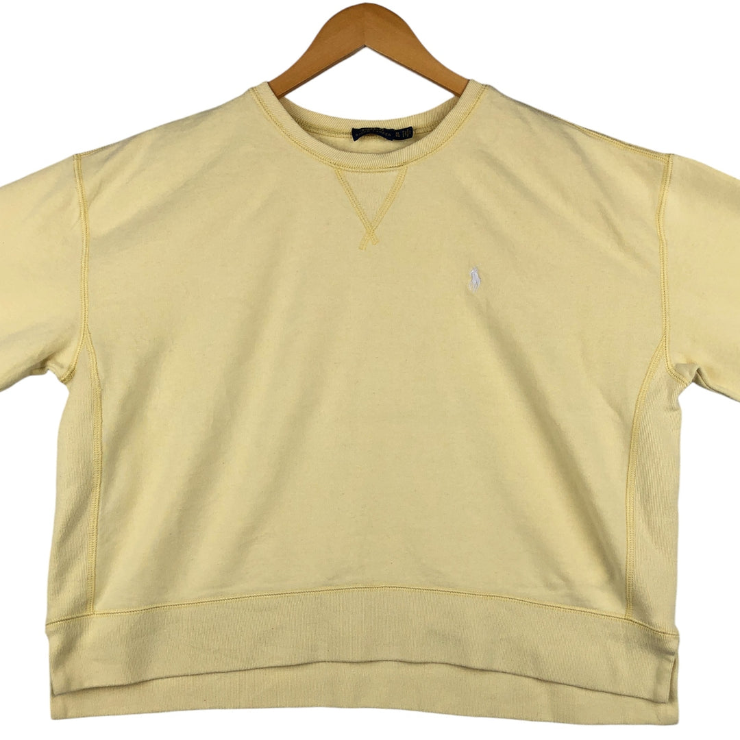 Ralph Lauren POLO RALPH LAUREN One-point logo sweatshirt, sweatshirt, men's XL size cotton lemon yellow Vintage Second Hand