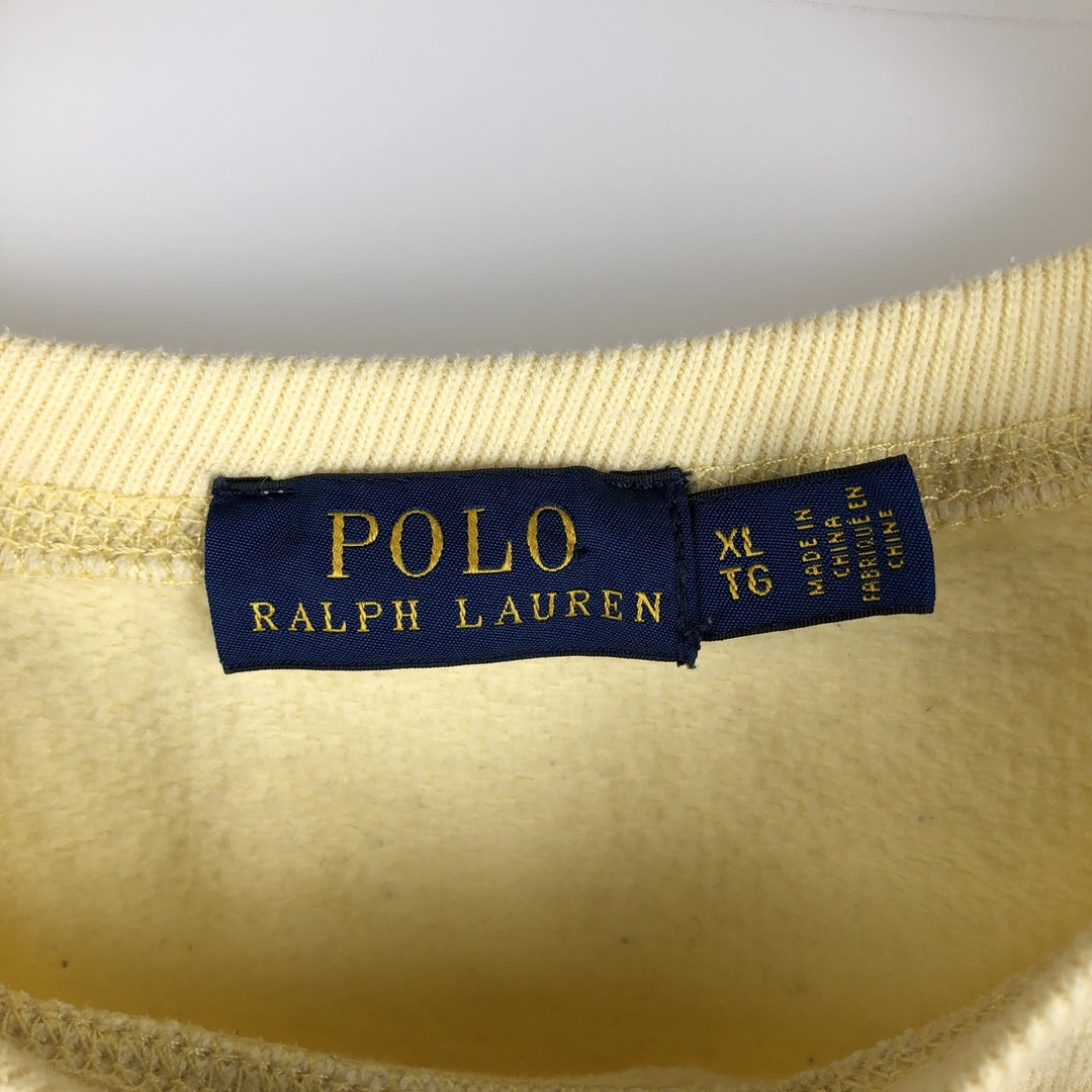Ralph Lauren POLO RALPH LAUREN One-point logo sweatshirt, sweatshirt, men's XL size cotton lemon yellow Vintage Second Hand