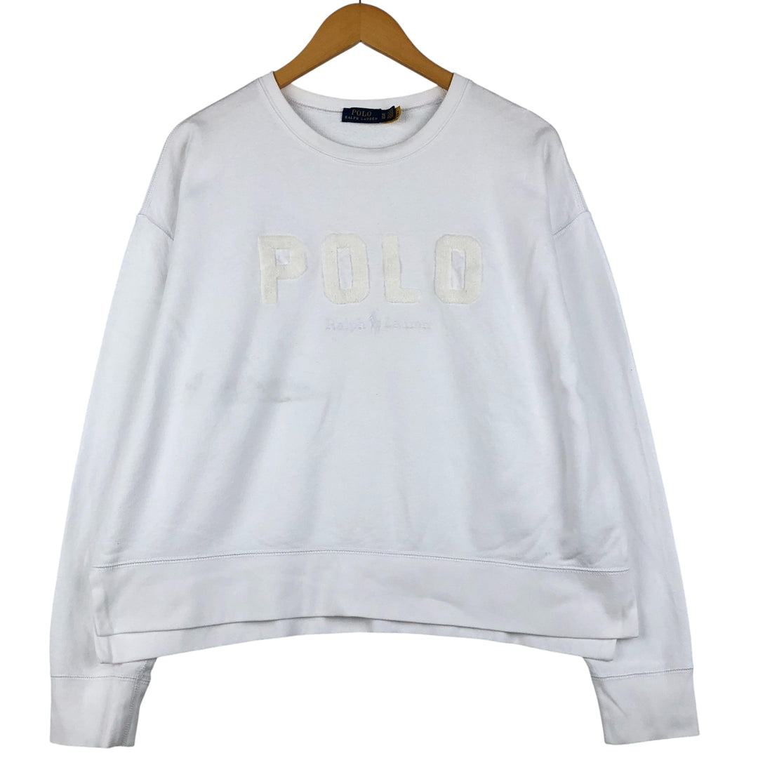 Ralph Lauren POLO RALPH LAUREN logo sweatshirt, men's size XL cotton white type Vintage Second Hand