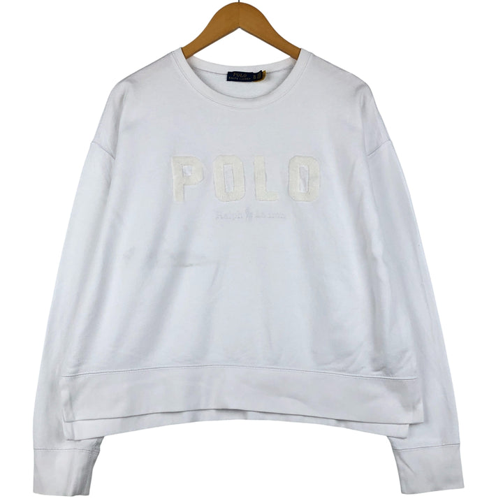 Ralph Lauren POLO RALPH LAUREN logo sweatshirt, men's size XL cotton white type Vintage Second Hand