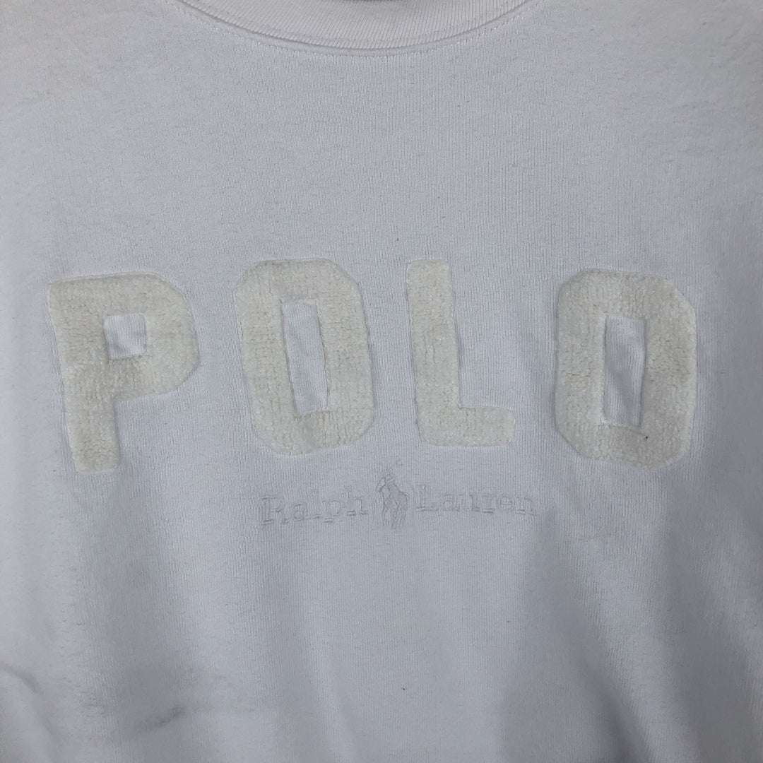 Ralph Lauren POLO RALPH LAUREN logo sweatshirt, men's size XL cotton white type Vintage Second Hand