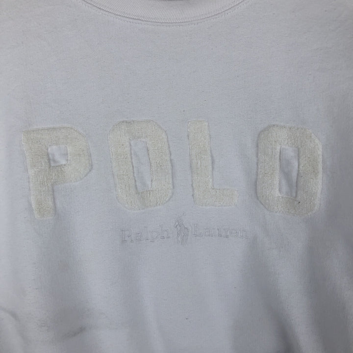 Ralph Lauren POLO RALPH LAUREN logo sweatshirt, men's size XL cotton white type Vintage Second Hand
