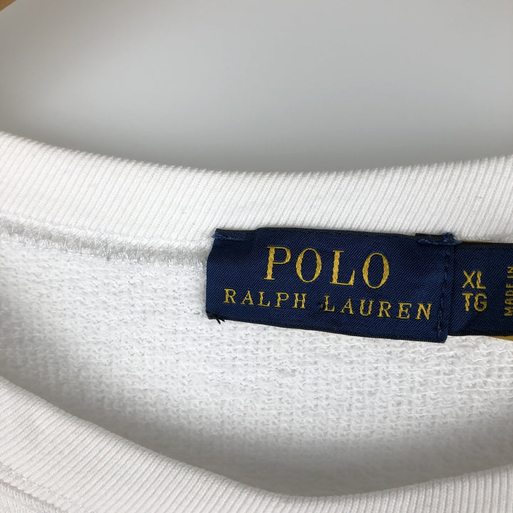 Ralph Lauren POLO RALPH LAUREN logo sweatshirt, men's size XL cotton white type Vintage Second Hand